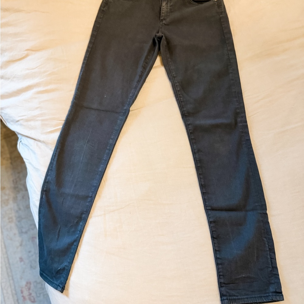 AG Adriano Goldschmied Dark Gray The Stilt Cigarette Leg, Size 28R